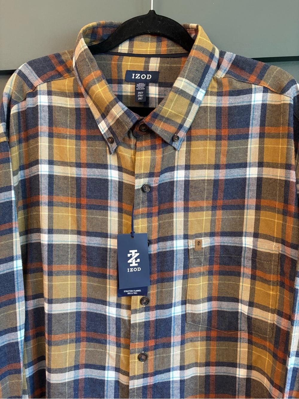 NWT 2XLT Izod Flannel Button Down Shirt Quick Dry Moisture Wicking SUPER SOFT